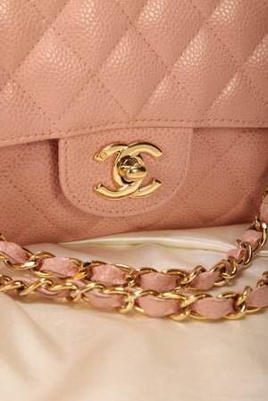 Extremely Rare 2004 Chanel Caviar Pink Double Flap