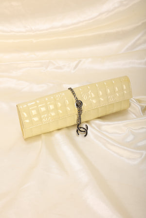 Chanel Patent Yellow Chocolate Bar Clutch