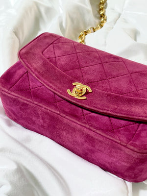 Extremely Rare Chanel Suede Mini Diana Bag