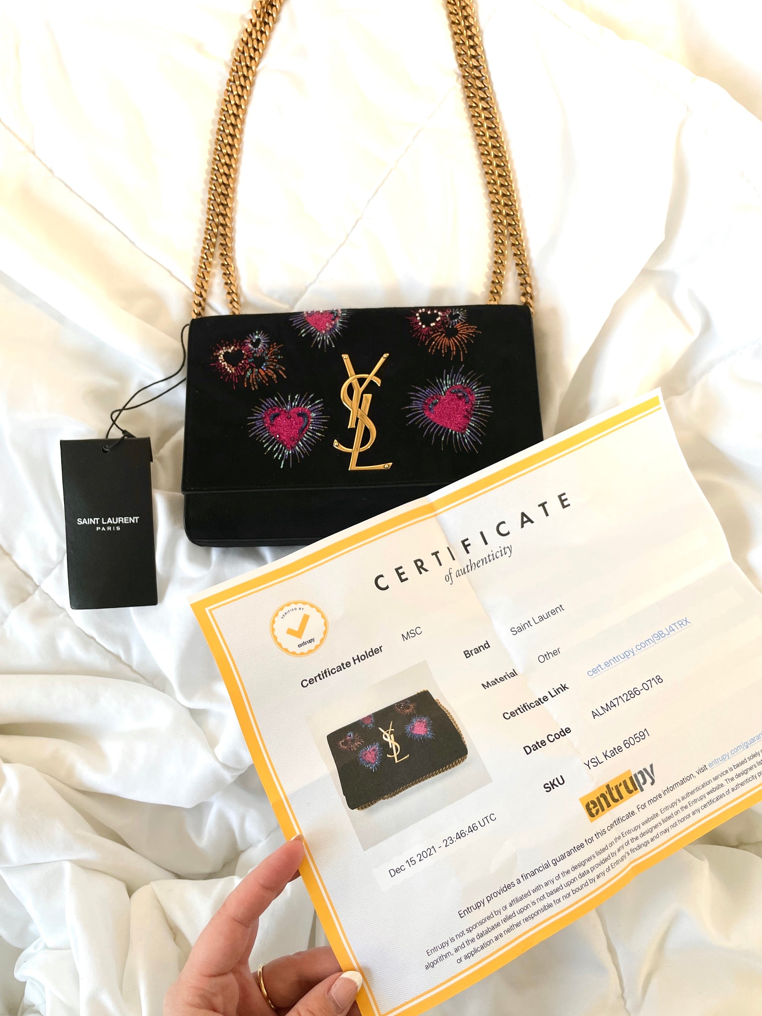 Limited Edition YSL Small Kate Hearts Bag