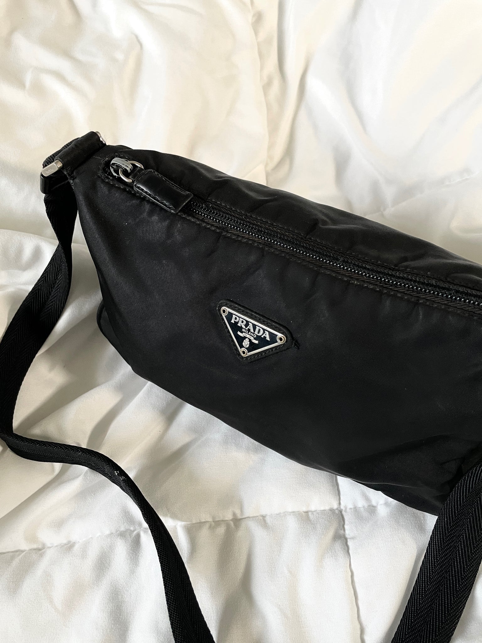 Prada Tessuto Crossbody Bag Black