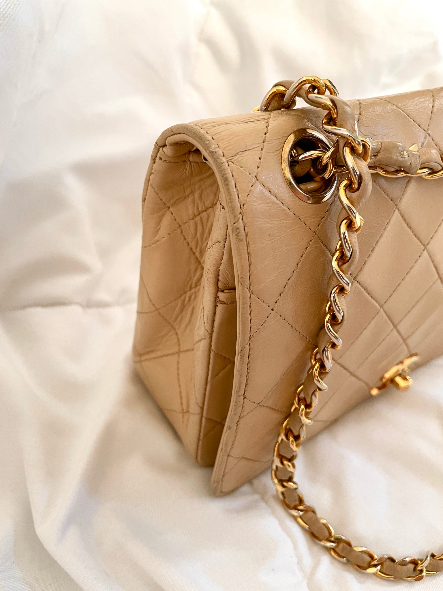 Chanel Beige Full Flap Bag