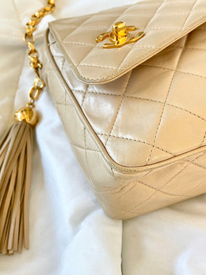 Rare Chanel Beige Lambskin Bag