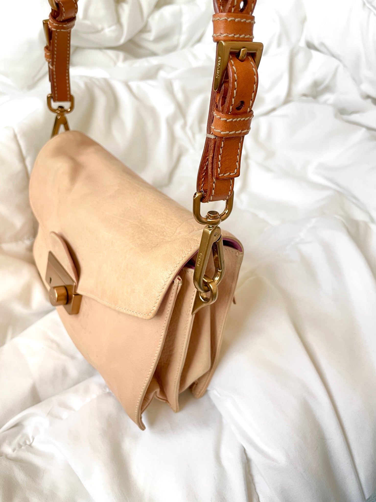 Prada Nude Leather Bag