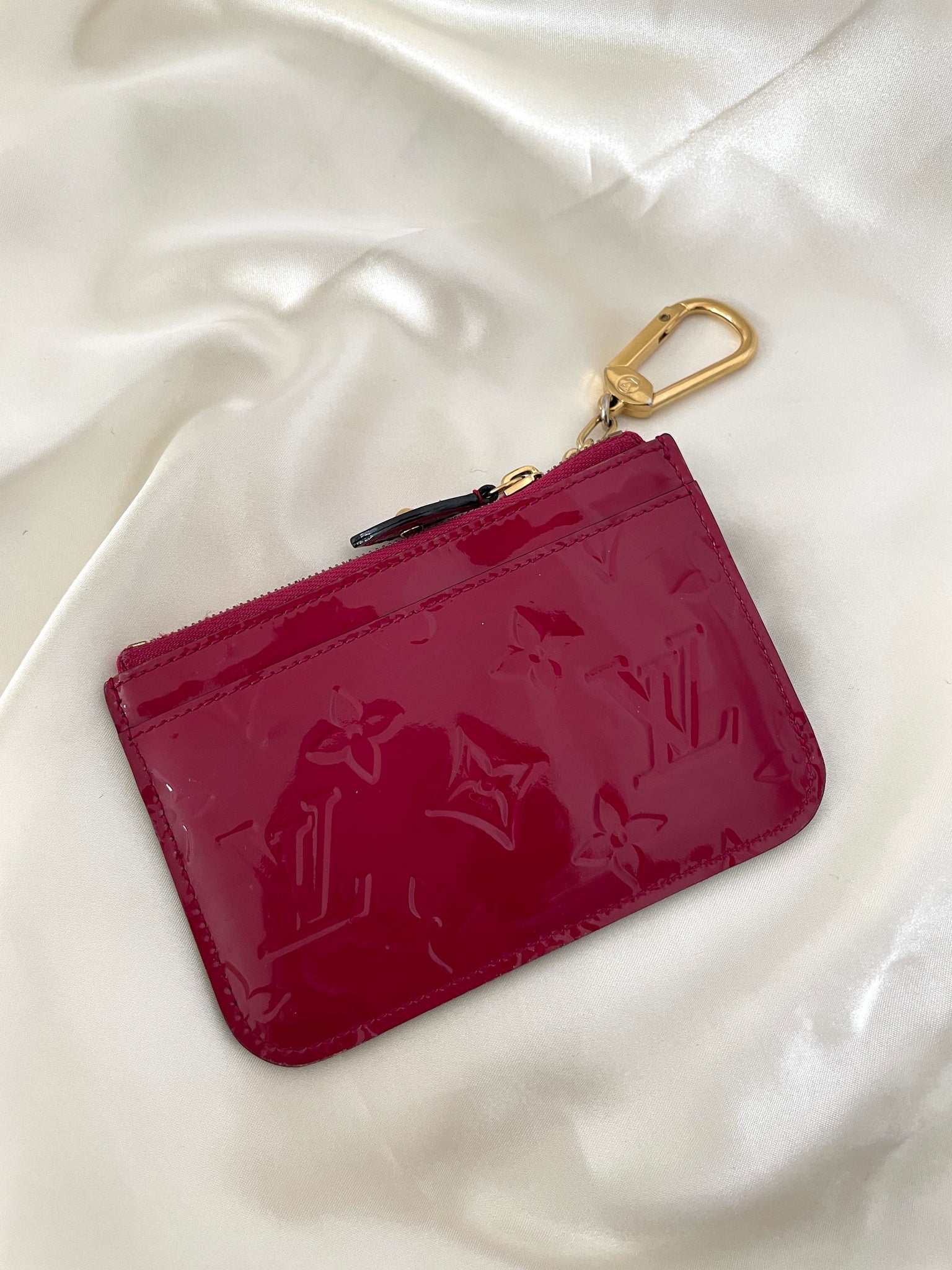 Louis Vuitton Pink Monogram Vernis Pochette Cles Key Pouch