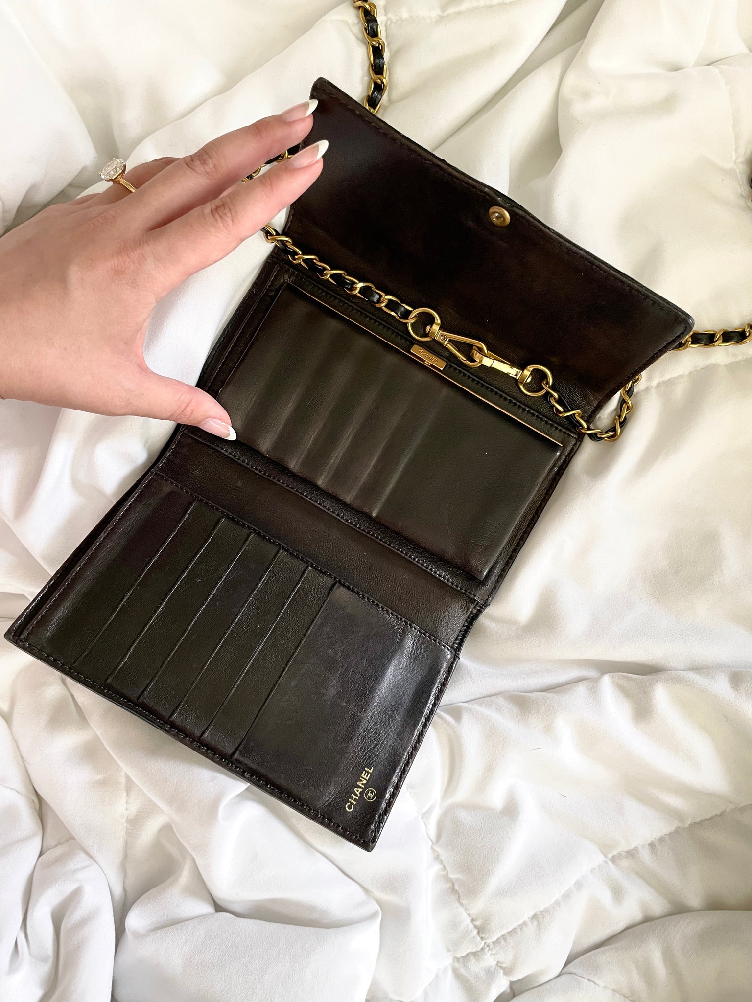 Chanel Saffiano Clutch Bag