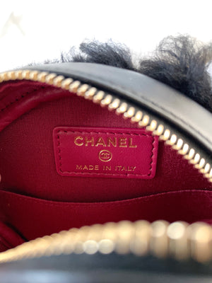 Rare Chanel 2020 Shearling Round Bag
