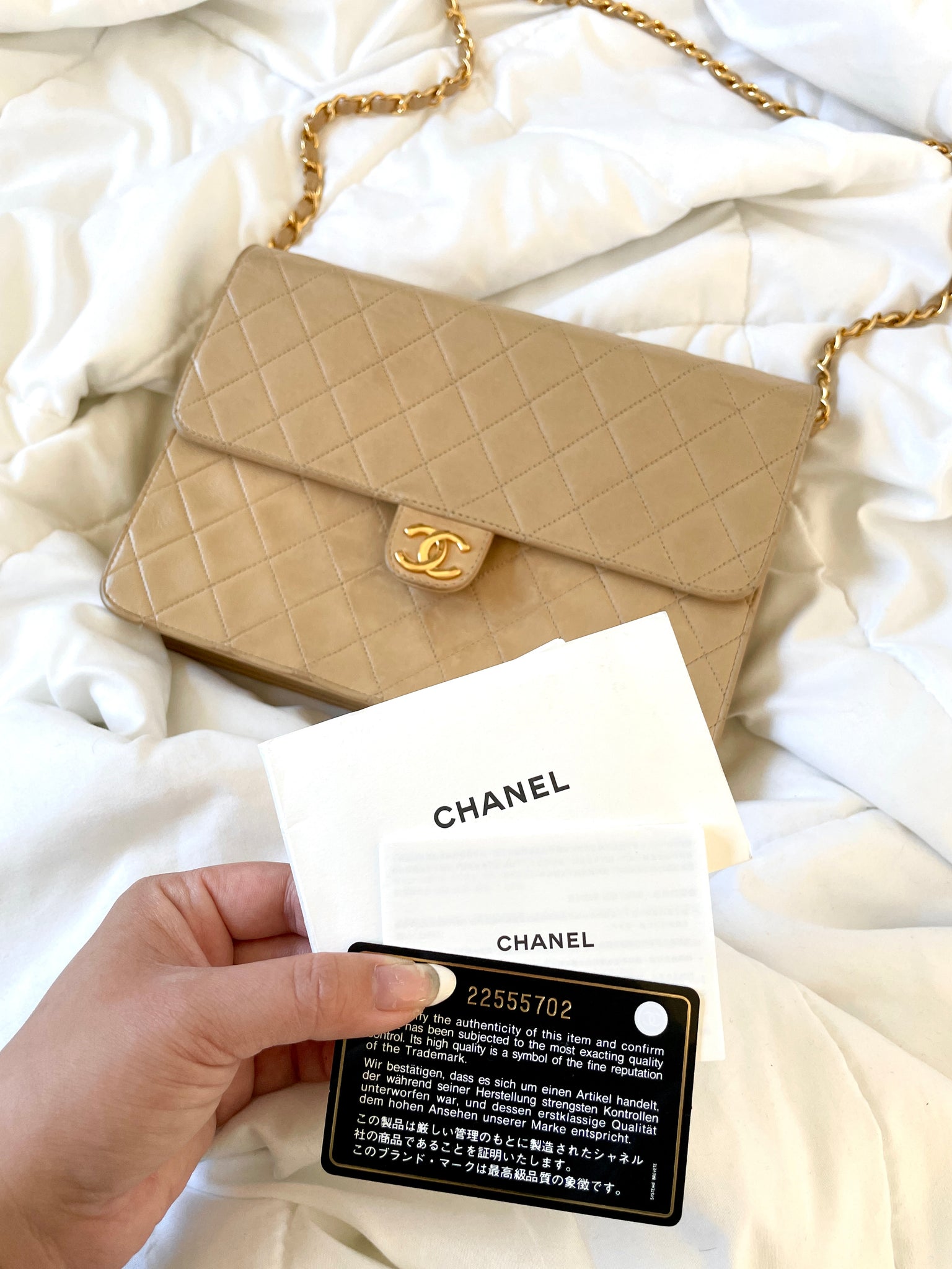 Chanel Lambskin Medium Half Flap Bag