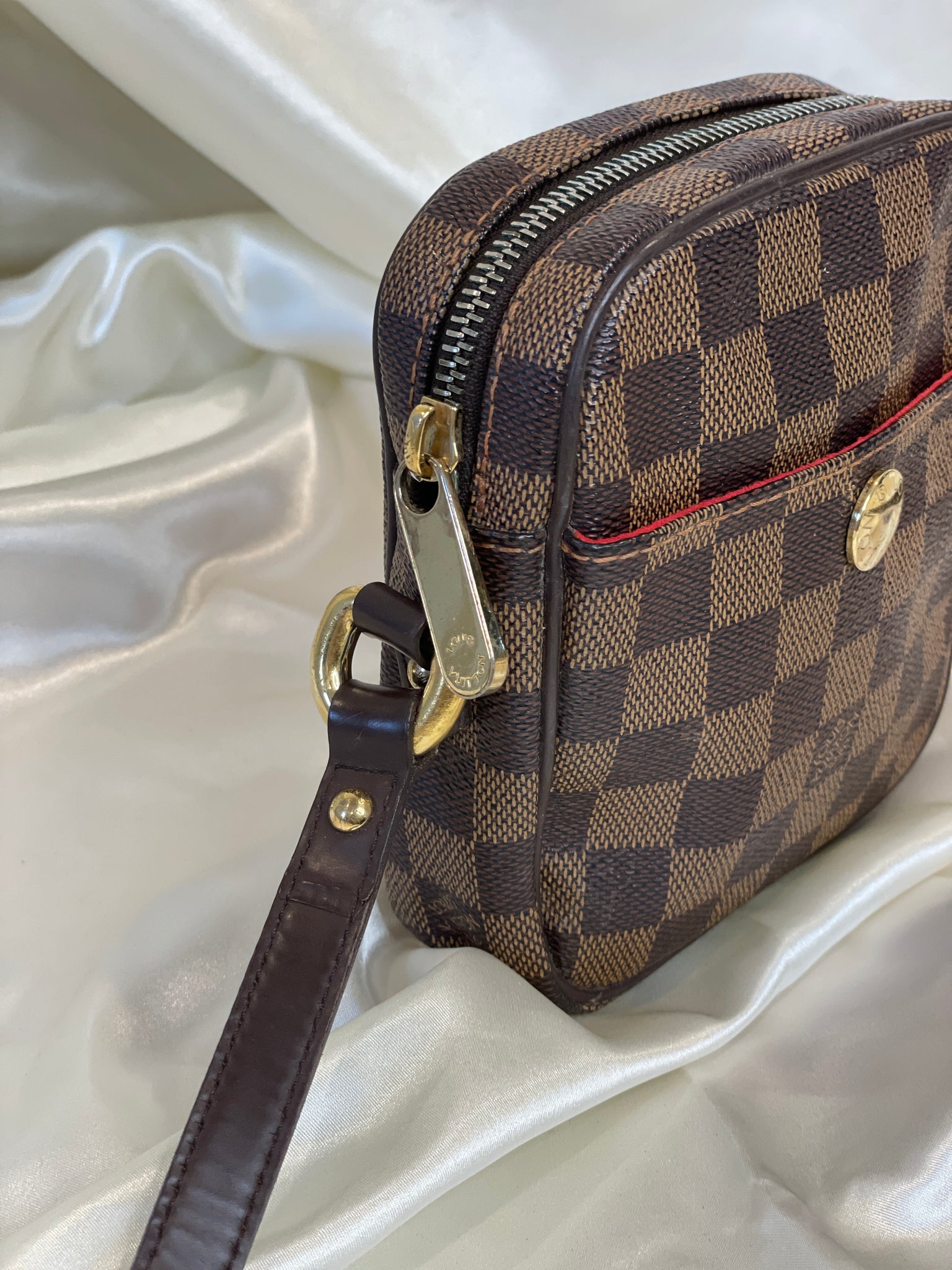 Louis Vuitton Crossbody Rift Damier Ebene Brown in Canvas with Gold-tone -  US