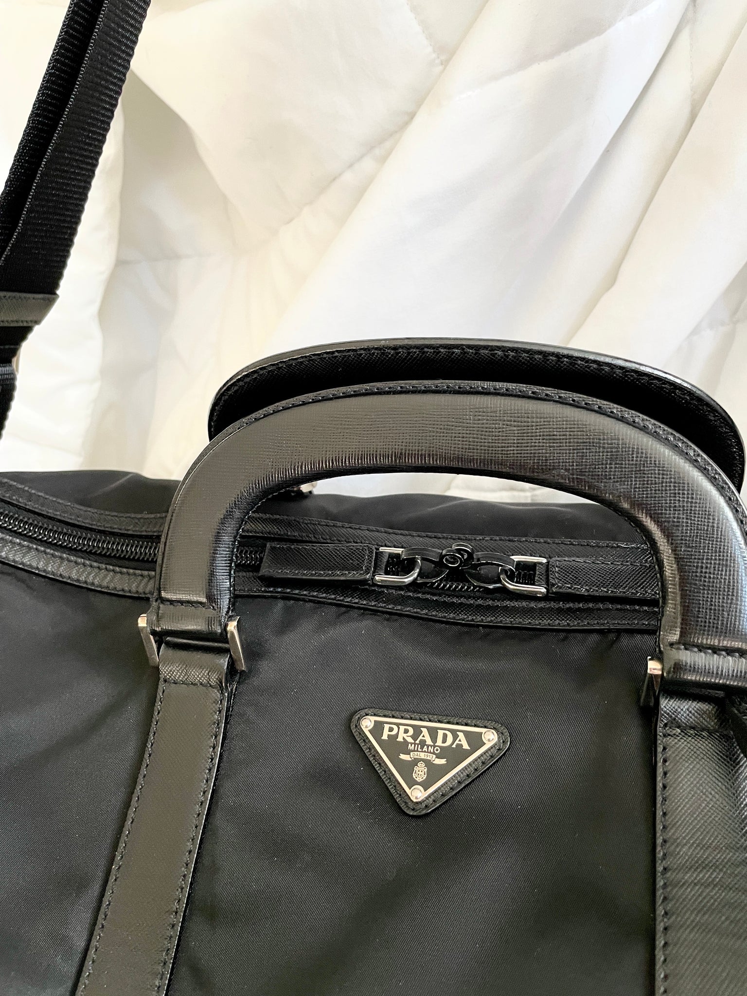 PRADA Re-Nylon and Saffiano leather duffle bag – BORDER-GARA